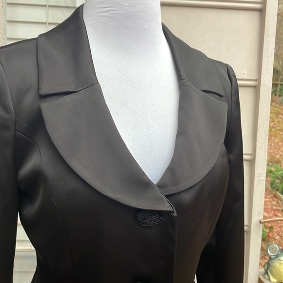 WHBM Black Sateen Blazer Size 6 - Picture 2 of 13